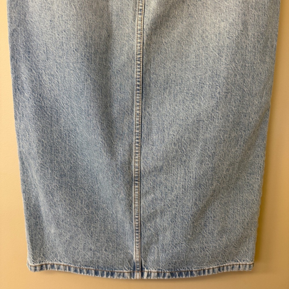 Abercrombie & Fitch Western Rodeo Country Denim Midi Skirt Size 27 Light Wash - Picture 8 of 13